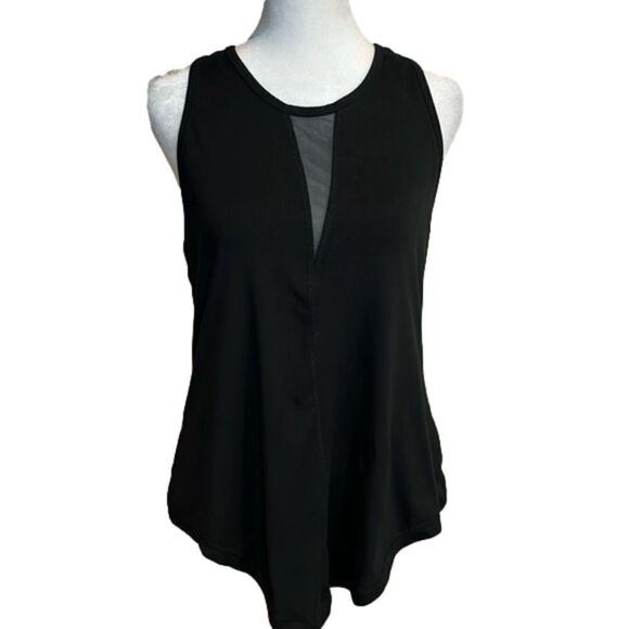 ZYIA Active soft stretch black top with mesh scoop bottom like new - M - Picture 1 of 10